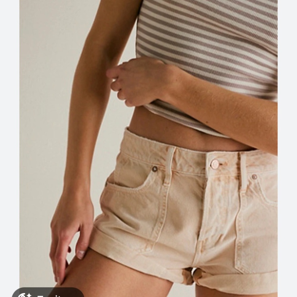 Free People we the free beginners luck slouch cotton denim shorts 30